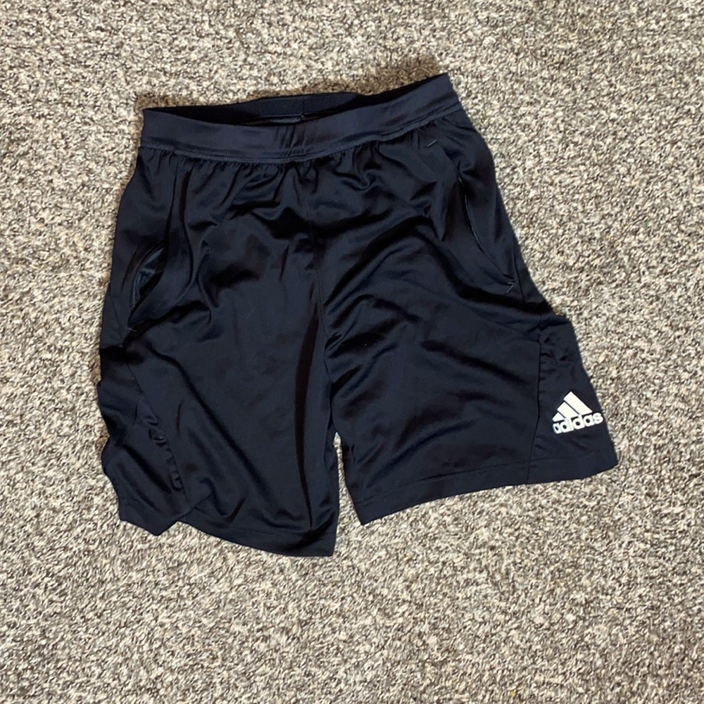 Black Adidas Shorts with Zipper Pockets